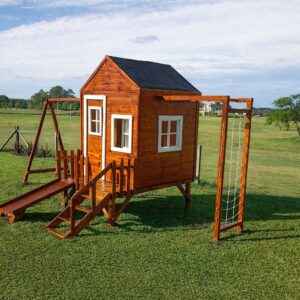 Casita con Pórtico de Hamacas y Juegos ✨