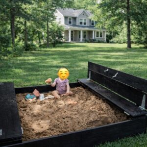 🏖️ Arenero de Madera con Tapa Convertible en Bancos – Exterior